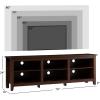 Walker Edison Wren Classic 6 Cubby TV Stand for TVs up to 80 Inches, 70 Inch, Black(Brown)
