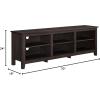 Walker Edison Wren Classic 6 Cubby TV Stand for TVs up to 80 Inches, 70 Inch, Black(Espresso)
