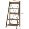 Walker Edison X Back Modern Farmhouse Wood Bookcase Bookshelf Home Office Living Room Storage, 4 Shelves, Brown(Brown)