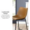 Walker Edison Xuma Modern Faux Leather Armless Low Back Counter Stool, Set of 2, Whiskey Brown(Whiskey Brown)