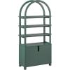 Walker Edison Zoey Modern Arched Wood Open Bookcase 72 Inch, Green(Green)