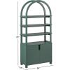 Walker Edison Zoey Modern Arched Wood Open Bookcase 72 Inch, Green(Green)