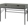 Walker Edison 2 Drawer Modern Wood and Metal Computer Writing Desk Home Office Workstation Small, 44 Inch, Off White(Grey)