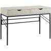Walker Edison 2 Drawer Modern Wood and Metal Computer Writing Desk Home Office Workstation Small, 44 Inch, Off White(Off White)