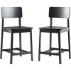 Walker Edison 2-Piece Minimalist Solid Wood Counter Stool, Set of 2, Black(Black)