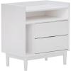 Walker Edison Blythe Mid-Century Modern Tray-Top Storage Nightstand 25 Inch White(White)
