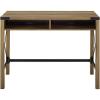 Walker Edison Callum Modern Farmhouse Metal X Writing Desk, 42 Inch, Grey Wash(Rustic Oak)