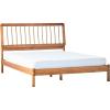 Walker Edison Clemente Mid-Century Modern Spindle Headboard King Bedframe, King Size, Caramel(Caramel)