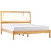 Walker Edison Clemente Mid-Century Modern Spindle Headboard King Bedframe, King Size, Caramel(Natural Pine)