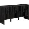 Walker Edison Contemporary Detailed 3-Door Sideboard 55 Inch Ivory Oak(Black)