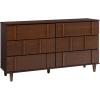 Walker Edison Contemporary Detailed 6-Drawer Solid Wood Dresser, 60 Inch, Walnut(Walnut-t)