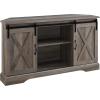 Walker Edison Everette Modern Farmhouse Double Sliding X Barn Door TV Stand for TVs up to 58 Inches 52 Inch Grey Wash