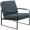 Walker Edison Ezra Contemporary Minimalist Metal-Arm Accent Chair, 32 Inch, Indigo Blue/Black(Indigo Blue / Black)