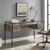 Walker Edison Furniture AZ56FUL2DGTDW Glass Top 2 DraWalker Edisonr Computer Writing Desk, 56, Dark Walnut(Grey Wash)
