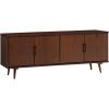 Walker Edison Genia Mid-Century Modern Solid Wood Stand for TVs up to 65 Inches, Walnut(Walnut)