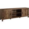 Walker Edison Georgetown Modern Farmhouse Double Barn Door TV Stand for TVs up to 80 Inches, 70 Inch, Rustic Oak, Without Fireplace, 15.75 x 70 x 24 inches(Rustic Oak)