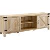 Walker Edison Georgetown Modern Farmhouse Double Barn Door TV Stand for TVs up to 80 Inches, 70 Inch, Rustic Oak, Without Fireplace, 15.75 x 70 x 24 inches(White Oak)
