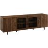 Walker Edison Harper Modern 4 Door Herringbone TV Stand for TVs up to 80 Inches 70 Inch Dark Walnut