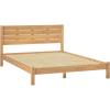 Walker Edison Isla Slatted Headboard Canopy Bedframe, Queen, Black(Natural Pine)