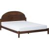 Walker Edison King Boho Arched Headboard Solid Pine Bed, Platform Style No Box Spring Required, Modern Curved Design, King Size, Cerused White(Brown)