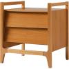 Walker Edison Leif Scandi Angled Drawer-Face Nightstand, 22 Inch, Caramel(Caramel 22 Inch)