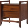 Walker Edison Leif Scandi Angled Drawer-Face Nightstand, 22 Inch, Caramel(Walnut 22 Inch)