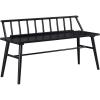Walker Edison Lennon Boho Solid Wood Low Spindle-Back Bench 47 Inch Black(Black)