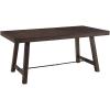 Walker Edison Liam Rustic Farmhouse Trestle Style Dining Table, 70 Inch, Dark Brown Oak