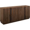 Walker Edison Liss Contemporary 4-Door Minimalist Sideboard 70 Inch Dark Walnut(Dark Walnut)