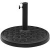 Walker Edison Mari Modern Polyresin Square Umbrella Stand with Metal Design, 18 Inch, Black(Black)
