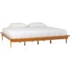 Walker Edison Mid Century Modern Solid Wood Platform Bed Headboard Footboard Bed Frame Bedroom, King, Caramel(Caramel)