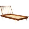 Walker Edison Mid Century Modern Solid Wood Spindle Platform Bed Headboard Footboard Bed Frame Bedroom, Twin, Caramel(Caramel)