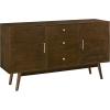 Walker Edison Mid Century Modern-TV Stand Console with 3 Drawers and Closed Cabinet Storage, 60″, Walnut(Walnut)