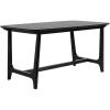 Walker Edison Mid-Century Modern Solid Wood Trestle Base Dining Table, 60 Inch, Walnut Veneer(Black Ash)