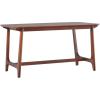 Walker Edison Mid-Century Modern Solid Wood Trestle Base Dining Table, 60 Inch, Walnut Veneer(Walnut)
