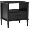 Walker Edison Modern 1-Drawer Nightstand, 20 Inch, Walnut 20-Inch(Black 20-inch)