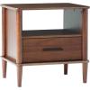 Walker Edison Modern 1-Drawer Nightstand, 20 Inch, Walnut 20-Inch(Walnut 20-inch)