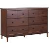 Walker Edison Modern 6-Drawer Solid Wood Dresser Bedroom Storage, 57 Inch, White(Walnut-t)