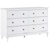 Walker Edison Modern 6-Drawer Solid Wood Dresser Bedroom Storage, 57 Inch, White(White-t)
