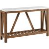 Walker Edison Modern Farmhouse Accent Entryway Table Entry Table Living Room End Table, 52 Inch, Grey Wash(Walnut/Marble)