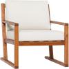 Walker Edison Modern Solid Wood Slat-Back Patio Chair, Brown(Brown)
