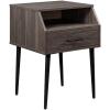 Walker Edison Nora 18″ 1-Drawer Contemporary Side Table with Open Storage-Slate Grey/Black, 18 Inch(Slate Grey)