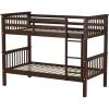 Walker Edison Resende Mission Style Solid Wood Twin over Twin Bunk Bed, Twin over Twin, Walnut(Walnut)