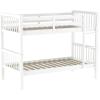 Walker Edison Resende Mission Style Solid Wood Twin over Twin Bunk Bed, Twin over Twin, Walnut(White)