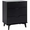 Walker Edison Sloane 6-Drawer Solid Wood Dresser with Metal Handles, 52 Inch, Caramel(Black)