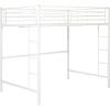 Walker Edison Timothee Urban Industrial Metal Double over Loft Bunk Bed, Full Loft, Black(White)
