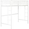 Walker Edison Timothee Urban Industrial Metal Twin over Loft Bunk Bed, Twin Size, White
