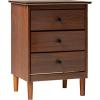 Walker Edison Traditional Wood 3 Drawer Nightstand Side Table Bedroom Storage Drawer and Shelf Bedside End Table, 18 Inch, White(Walnut)