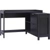 Walker Edison Transitional Office Design, Writing Desk with Drawers and Open Cubbies, Spacious Desktop, Reversible Fit, Complementary in Living Spaces, 49.75”L, Black(Black)