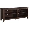 Walker Edison Wren Classic 4 Cubby TV Stand for TVs up to 65 Inches, 58 Inch, Brown(Brown)